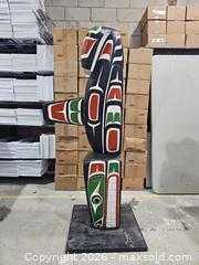 MaxSold Auction: Northwest Coast Style Painted Wooden Totem Pole, ~5 ft - Toronto (Ontario, Canada) PARTNER MANAGED Reseller Online Auction - Coldwater Road