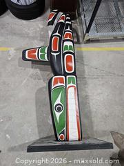 MaxSold Auction: Northwest Coast Style Painted Wooden Totem Pole, ~5 ft - Toronto (Ontario, Canada) PARTNER MANAGED Reseller Online Auction - Coldwater Road