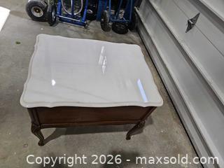 MaxSold Auction: Traditional Wood Nightstand with Marble Top - Toronto (Ontario, Canada) PARTNER MANAGED Reseller Online Auction - Coldwater Road