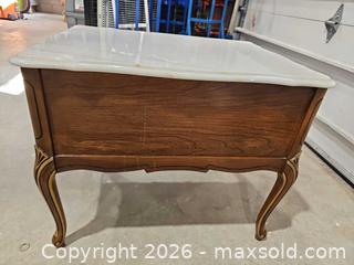 MaxSold Auction: Traditional Wood Nightstand with Marble Top - Toronto (Ontario, Canada) PARTNER MANAGED Reseller Online Auction - Coldwater Road