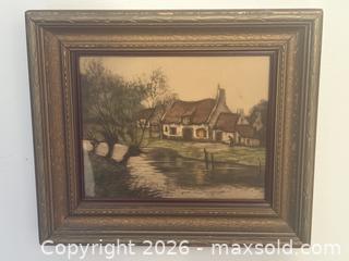 MaxSold Auction: Antique Framed Thatched House Painting - Ottawa (Kanata) (Ontario, Canada) SELLER MANAGED Estate Sale Online Auction - Country Lane West