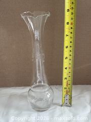MaxSold Auction: Beautiful Etched Glass Ruffled Bud Vase - Ottawa (Kanata) (Ontario, Canada) SELLER MANAGED Estate Sale Online Auction - Country Lane West