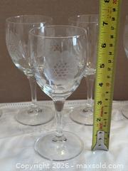 MaxSold Auction: Set of 5 Mint Etched Corn Flower Pattern Wine Glasses - Ottawa (Kanata) (Ontario, Canada) SELLER MANAGED Estate Sale Online Auction - Country Lane West