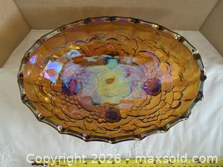 MaxSold Auction: Vintage Carnival Glass Grape and Leaf Pattern Center Piece Bowl - Ottawa (Kanata) (Ontario, Canada) SELLER MANAGED Estate Sale Online Auction - Country Lane West