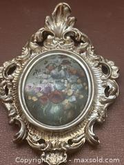 MaxSold Auction: Vintage Italian Gilded Frame Hand Painted Floral Decor Pair - Ottawa (Kanata) (Ontario, Canada) SELLER MANAGED Estate Sale Online Auction - Country Lane West