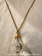 MaxSold Auction: 28” GOLD TONE NECKLACE W/ LARGE CRYSTAL PENDANT  - Warwick Township (Pennsylvania, USA) SELLER MANAGED Estate Sale Online Auction -  Crocker Lane