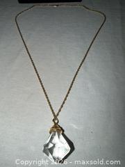 MaxSold Auction: 28” GOLD TONE NECKLACE W/ LARGE CRYSTAL PENDANT  - Warwick Township (Pennsylvania, USA) SELLER MANAGED Estate Sale Online Auction -  Crocker Lane