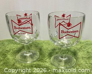 MaxSold Auction: Lot of 4 Budweiser Goblet Glasses  - Wheatland (New York, USA) SELLER MANAGED Downsizing Online Auction -  Briarwood Lane