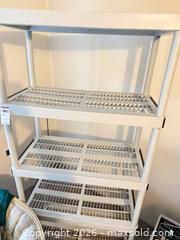 MaxSold Auction: Free Standing Plastic/Resin 5-Shelf Shelving Unit 36 x 18 x 73 in - White Rock (British Columbia, Canada) Downsizing Online Auction - Everall Street