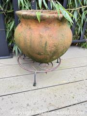 MaxSold Auction: Plastic Planter and Terracotta Pot with Metal Stand B - White Rock (British Columbia, Canada) Downsizing Online Auction - Everall Street