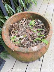 MaxSold Auction: Plastic Planter and Terracotta Pot with Metal Stand B - White Rock (British Columbia, Canada) Downsizing Online Auction - Everall Street