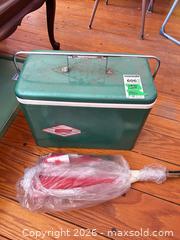 MaxSold Auction: Coleman Vintage Green Metal Cooler, Canadian Flags A - Hamilton (Ontario, Canada) Moving Online Auction - Sunning Hill Avenue