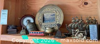 MaxSold Auction: Decorative Metalware Lot — Ship Bookends & Brass Collectibles B - Hamilton (Ontario, Canada) Moving Online Auction - Sunning Hill Avenue