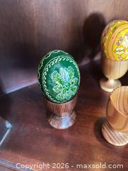 MaxSold Auction: Pysanky-Style Multicolor Hand-Painted Decorative Eggs with Stands B - Hamilton (Ontario, Canada) Moving Online Auction - Sunning Hill Avenue