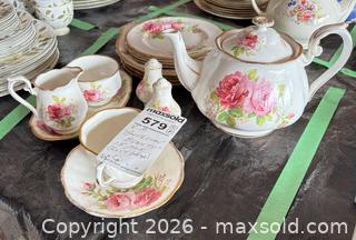 MaxSold Auction: Royal Albert American Beauty Fine China Tea & Serving Set B - Hamilton (Ontario, Canada) Moving Online Auction - Sunning Hill Avenue