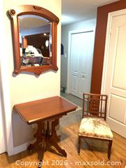 MaxSold Auction: Antique Eastlake hall table with mirror and side chair - Tay Valley (Ontario, Canada) SELLER MANAGED Downsizing Online Auction - Clarchris Road