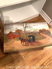 MaxSold Auction: Hand painted mini trunk plus one to paint yourself - Tay Valley (Ontario, Canada) SELLER MANAGED Downsizing Online Auction - Clarchris Road