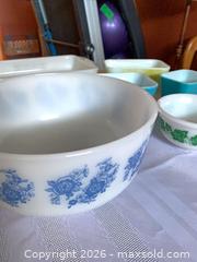 MaxSold Auction: Vintage anchor hocking ‘golden wheat’, Pyrex refrigerator dishes,Federal milk glass bowl,  - Tay Valley (Ontario, Canada) SELLER MANAGED Downsizing Online Auction - Clarchris Road