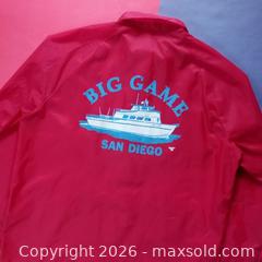 MaxSold Auction: Vintage 1990 King Louie “Big Game San Diego” Button-Up Jacket – Unisex – Size 44-46 Large - Toronto (Ontario, Canada) SELLER MANAGED Reseller Online Auction - Esandar Drive (STORAGE)