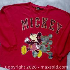 MaxSold Auction: Vintage 1990s Disney Mickey Mouse Crewneck Sweater – X-Large – Red – Excellent Condition - Toronto (Ontario, Canada) SELLER MANAGED Reseller Online Auction - Esandar Drive (STORAGE)