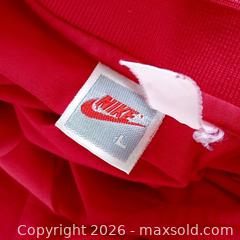MaxSold Auction: Vintage 1990s Nike Abstract Tennis Polo Shirt – Red – Single Stitch – USA Made – XL – Excellent Condition Authentic 90s Nike Sportswear - Toronto (Ontario, Canada) SELLER MANAGED Reseller Online Auction - Esandar Drive (STORAGE)