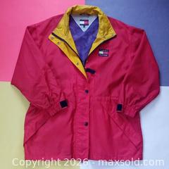 MaxSold Auction: Vintage 1990s Tommy Hilfiger Red & Yellow Windbreaker Jacket – XL Unisex – Great Condition - Toronto (Ontario, Canada) SELLER MANAGED Reseller Online Auction - Esandar Drive (STORAGE)