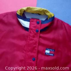 MaxSold Auction: Vintage 1990s Tommy Hilfiger Red & Yellow Windbreaker Jacket – XL Unisex – Great Condition - Toronto (Ontario, Canada) SELLER MANAGED Reseller Online Auction - Esandar Drive (STORAGE)
