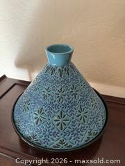 MaxSold Auction: Blue & Brown Terra Cotta Tagine. Beautiful!  - San Jose (California, USA) SELLER MANAGED Estate Sale Online Auction - South 16th Street