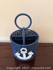 MaxSold Auction: Ciroa Navy Blue Nautical Anchor Storage Wicker Storage Caddy - San Jose (California, USA) SELLER MANAGED Estate Sale Online Auction - South 16th Street