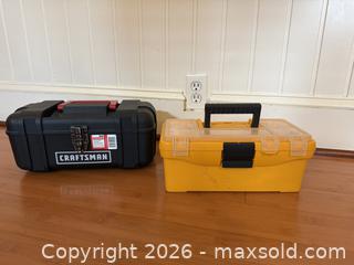 MaxSold Auction: Pair of Toolboxes / Tackleboxes With Sewing Items and Art Supplies and more!  - San Jose (California, USA) SELLER MANAGED Estate Sale Online Auction - South 16th Street