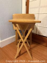MaxSold Auction: Set of 4 Wooden TV Tray Tables  - San Jose (California, USA) SELLER MANAGED Estate Sale Online Auction - South 16th Street