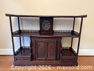MaxSold Auction: Vintage Chinese Rosewood Display Cabinet With Carved Panels - San Jose (California, USA) SELLER MANAGED Estate Sale Online Auction - South 16th Street