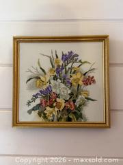 MaxSold Auction: Vintage Framed Art: Ginger & Spice Counted Cross Stitch #9004 "SPRING" - San Jose (California, USA) SELLER MANAGED Estate Sale Online Auction - South 16th Street
