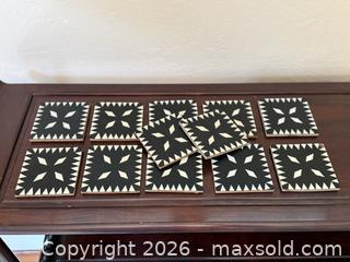 MaxSold Auction: Vintage Geometric Coasters. Heavy. Inlay? - San Jose (California, USA) SELLER MANAGED Estate Sale Online Auction - South 16th Street