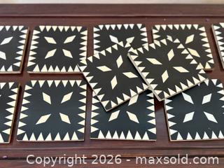 MaxSold Auction: Vintage Geometric Coasters. Heavy. Inlay? - San Jose (California, USA) SELLER MANAGED Estate Sale Online Auction - South 16th Street