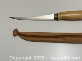 MaxSold Auction: Vintage J Martini Finland Filet Knife -Signed -Hand-Ground Blade w/ Leather Sheath - San Jose (California, USA) SELLER MANAGED Estate Sale Online Auction - South 16th Street