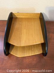 MaxSold Auction: Vintage Julie Pomerantz Wooden Double File Tray Desk/Office Organizer - San Jose (California, USA) SELLER MANAGED Estate Sale Online Auction - South 16th Street