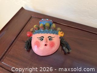 MaxSold Auction: Vintage Mexican Folk Art Coconut Shell Mask 1 of 2 - San Jose (California, USA) SELLER MANAGED Estate Sale Online Auction - South 16th Street