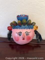 MaxSold Auction: Vintage Mexican Folk Art Coconut Shell Mask 1 of 2 - San Jose (California, USA) SELLER MANAGED Estate Sale Online Auction - South 16th Street