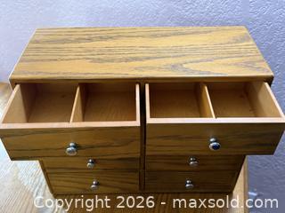MaxSold Auction: Vintage Rustic Combed Oak Wood Trinket/Jewlery Box with 8 Drawers - San Jose (California, USA) SELLER MANAGED Estate Sale Online Auction - South 16th Street