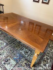 MaxSold Auction: Vintage Stanley Furniture Company Rectangular Wooden Dining Table. Has 2 Extensions. - San Jose (California, USA) SELLER MANAGED Estate Sale Online Auction - South 16th Street
