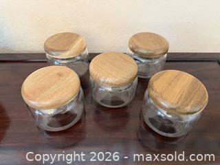 MaxSold Auction: Vintage Wood Mushroom Top Glass Jars Kitchen Storage - San Jose (California, USA) SELLER MANAGED Estate Sale Online Auction - South 16th Street