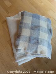 MaxSold Auction: 2 Wool Throws, Plaid and Cream - Saanich (British Columbia, Canada) PARTNER MANAGED Downsizing Online Auction - Gordon Point Drive