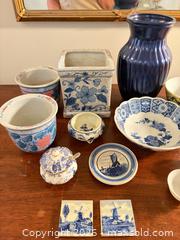 MaxSold Auction: Assorted Blue & White Ceramic Lot, 14 Pieces - Saanich (British Columbia, Canada) PARTNER MANAGED Downsizing Online Auction - Gordon Point Drive