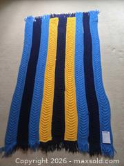 MaxSold Auction: Blue and Yellow Striped Acrylic Throw  - Saanich (British Columbia, Canada) PARTNER MANAGED Downsizing Online Auction - Gordon Point Drive