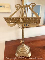MaxSold Auction: Brass Lyre Music Stand, Table Lamp & Pair of Candlesticks - Saanich (British Columbia, Canada) PARTNER MANAGED Downsizing Online Auction - Gordon Point Drive