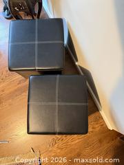 MaxSold Auction: Brown Faux Leather Storage Cubes (Pair) - Saanich (British Columbia, Canada) PARTNER MANAGED Downsizing Online Auction - Gordon Point Drive