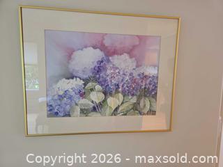 MaxSold Auction: Framed Floral Watercolor Print in Gold Metal Frame - Saanich (British Columbia, Canada) PARTNER MANAGED Downsizing Online Auction - Gordon Point Drive