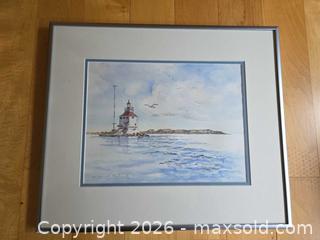 MaxSold Auction: Framed Print Limited Edition "Harbour Lighthouse" by J. Belluz - Saanich (British Columbia, Canada) PARTNER MANAGED Downsizing Online Auction - Gordon Point Drive