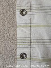 MaxSold Auction: Green and Cream Striped  Shower Curtain with Grommets - Saanich (British Columbia, Canada) PARTNER MANAGED Downsizing Online Auction - Gordon Point Drive